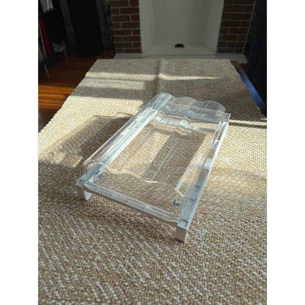 Clear Plastic Refrigerator Can Organizer with Sliding Track – New